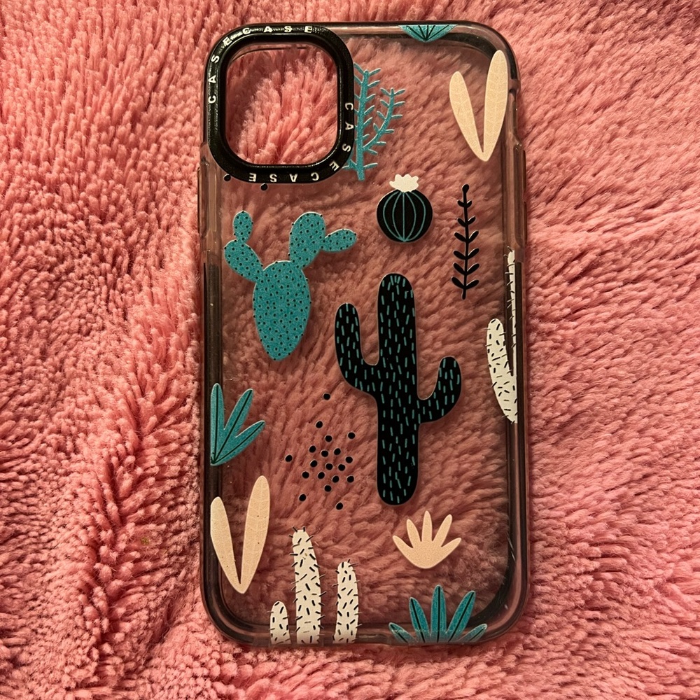 clear iphone 11 case with cactus on it